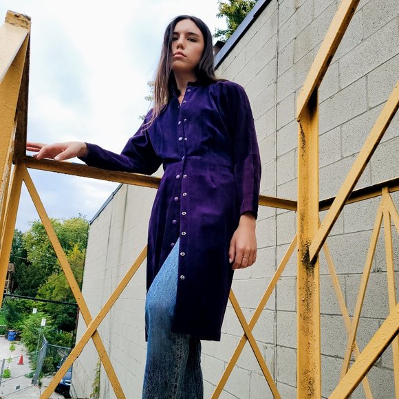 Danier Jackets & Blazers - 90s Purple Danier Suede Leather Jacket